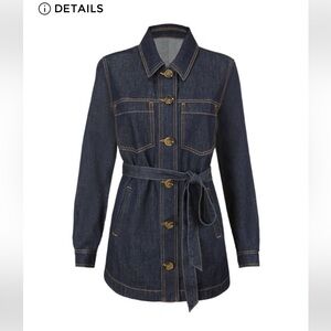 Cabi Freedom jacket. Women's Denim Belted Jacket